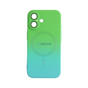 Husă cu design magnetic pentru iPhone 16 Plus, albastru-verde