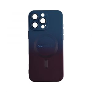 Husă iPhone 16 Pro cu design magnetic, albastru închis-roz