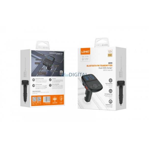 Transmițător FM Bluetooth Ldnio C706Q + cablu USB-C