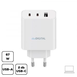 Încărcător rapid de rețea Xiaomi 67W, 2xType-C/1xUSB, alb BHR7493EU