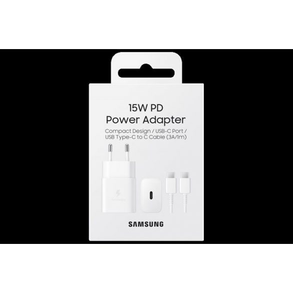 Adaptor de rețea Sam cu cablu, 15W PD USB-C, alb