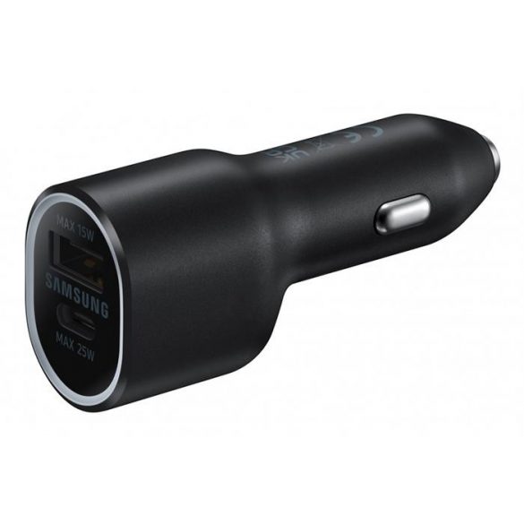 Încărcător auto Samsung USB A (15W) USB C (25W), negru