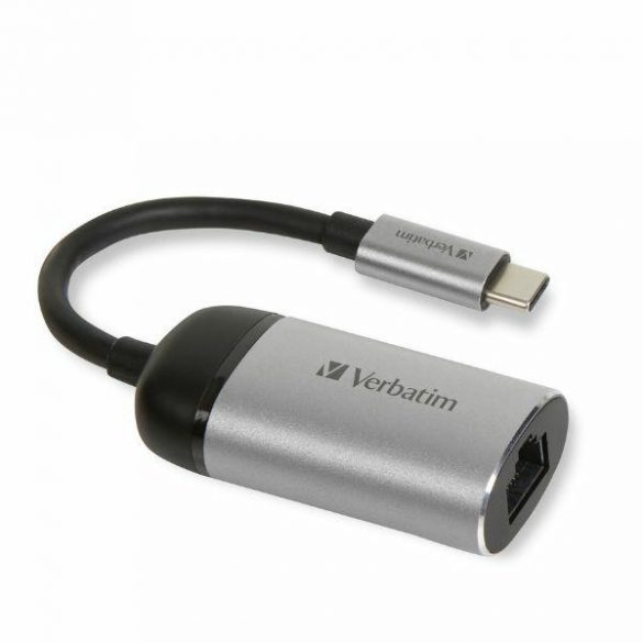 Adaptor Verbatim USB-C - Eternet aluminiu/aluminiu 49146