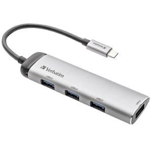 Verbatim Adaptor Hub USB-C - 4xUSB-A 3.2 aluminiu/aluminiu 49147