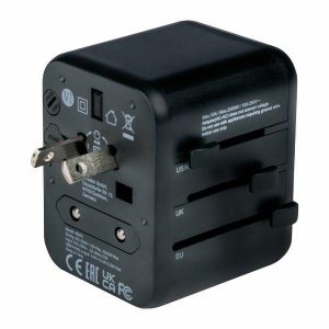 Verbatim Adaptor podróżny EU/UK/US 2xUSB-A UTA-01 czarny/negru 49543