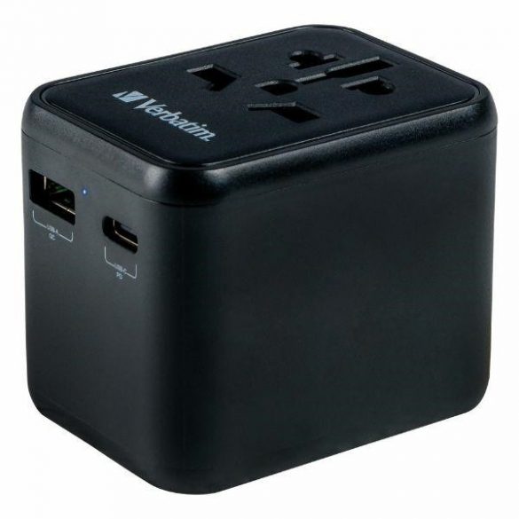 Verbatim Adaptor podróżny EU/UK/US 2xUSB-A/USB-C PD 20W UTA-02 czarny/negru 49544