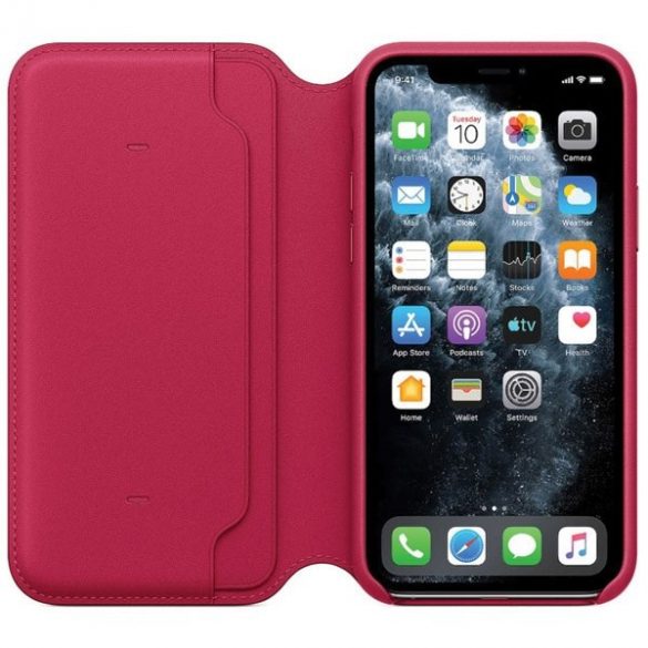 Etui Apple MY1K2ZM/A Husa Folio din piele pentru iPhone 11 Pro 5.8" malinowy/zmeura