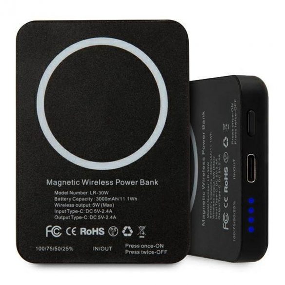 Karl Lagerfeld Powerbank indukcyjny KLPBMSOIBK 3000mAh MagSafe