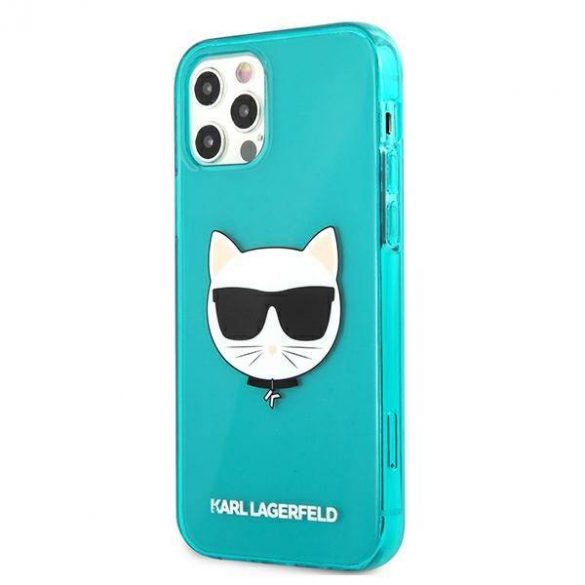 Karl Lagerfeld KLHCP12LCHTRB iPhone 12 Pro Max 6,7" niebieski/albastru Husă rigidă Glitter Choupette Fluo