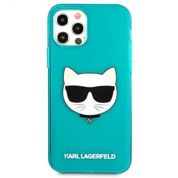 Karl Lagerfeld KLHCP12LCHTRB iPhone 12 Pro Max 6,7" niebieski/albastru Husă rigidă Glitter Choupette Fluo