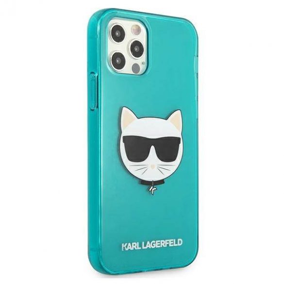 Karl Lagerfeld KLHCP12LCHTRB iPhone 12 Pro Max 6,7" niebieski/albastru Husă rigidă Glitter Choupette Fluo