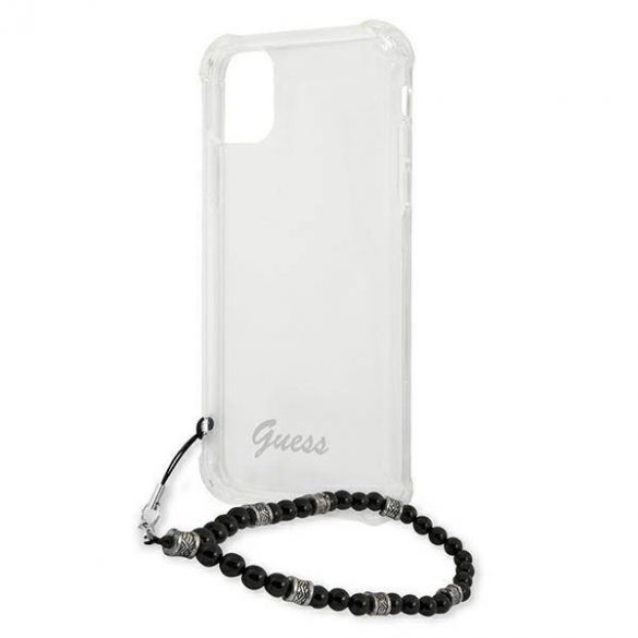 Guess GUHCP12MKPSBK Carcasă rigidă transparentă pentru iPhone 12/12 Pro 6,1" Black Pearl