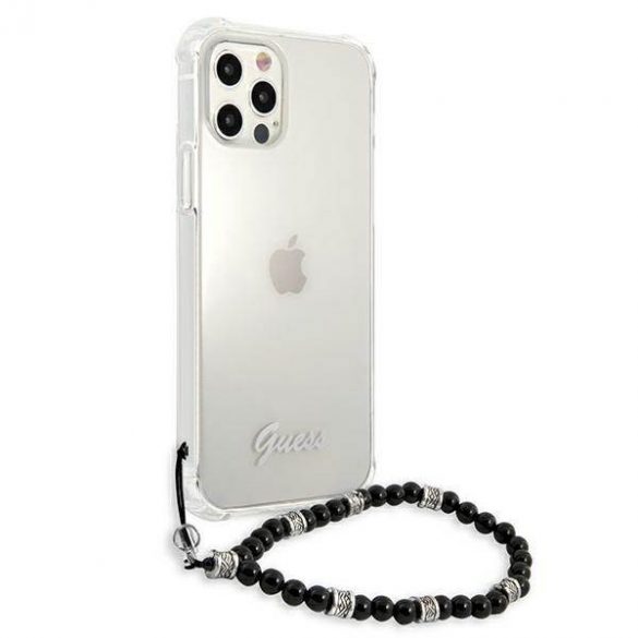 Guess GUHCP12LKPSBK Carcasă rigidă transparentă pentru iPhone 12 Pro Max 6,7" Black Pearl