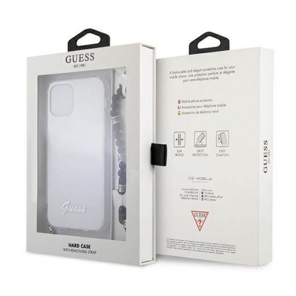 Guess GUHCP12LKPSBK Carcasă rigidă transparentă pentru iPhone 12 Pro Max 6,7" Black Pearl