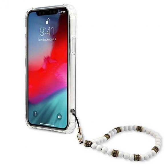 Guess GUHCP12MKPSWH Husă rigidă transparentă pentru iPhone 12/12 Pro 6,1" Husă White Pearl