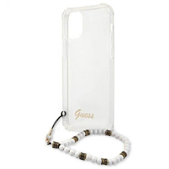 Guess GUHCP12MKPSWH Husă rigidă transparentă pentru iPhone 12/12 Pro 6,1" Husă White Pearl