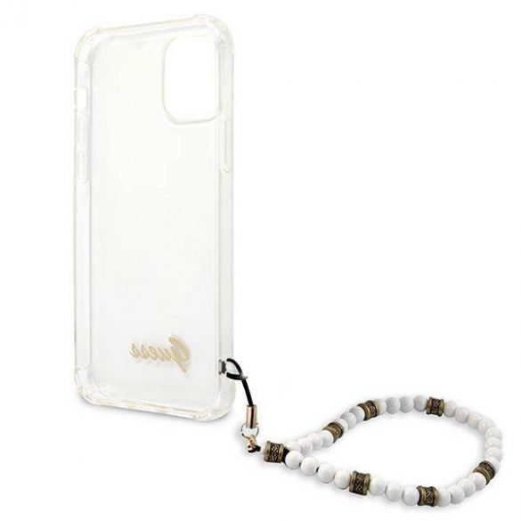 Guess GUHCP12MKPSWH Husă rigidă transparentă pentru iPhone 12/12 Pro 6,1" Husă White Pearl