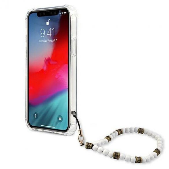 Guess GUHCP12LKPSWH Carcasă rigidă transparentă pentru iPhone 12 Pro Max de 6,7 inchi Husă White Pearl