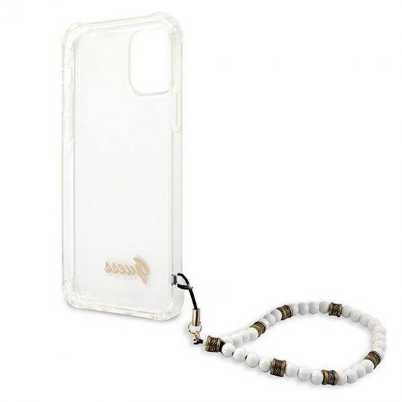 Guess GUHCP12LKPSWH Carcasă rigidă transparentă pentru iPhone 12 Pro Max de 6,7 inchi Husă White Pearl