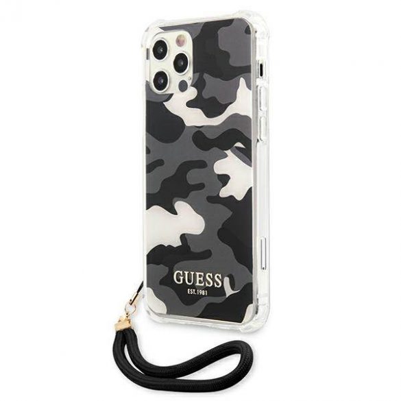 Guess GUHCP12MKSARBK iPhone 12/12 Pro 6,1" carcasă rigidă/neagră Husă Camo Collection