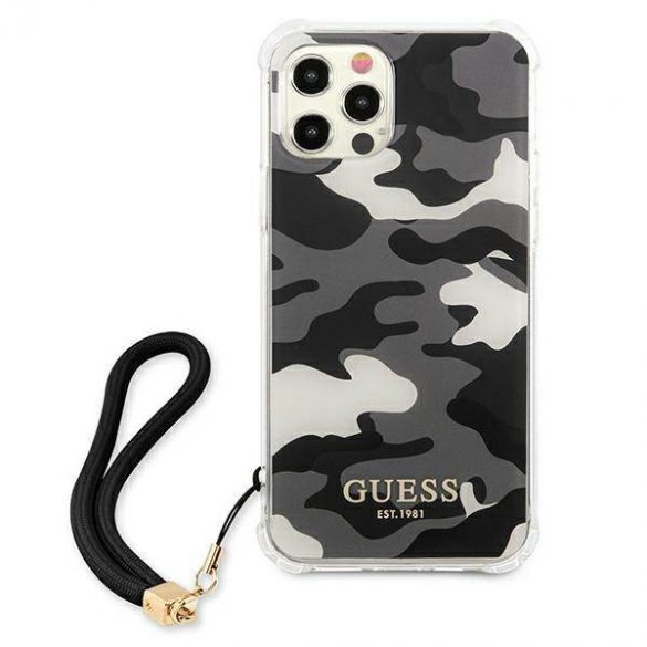 Guess GUHCP12MKSARBK iPhone 12/12 Pro 6,1" carcasă rigidă/neagră Husă Camo Collection