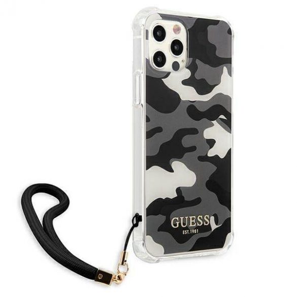 Guess GUHCP12MKSARBK iPhone 12/12 Pro 6,1" carcasă rigidă/neagră Husă Camo Collection