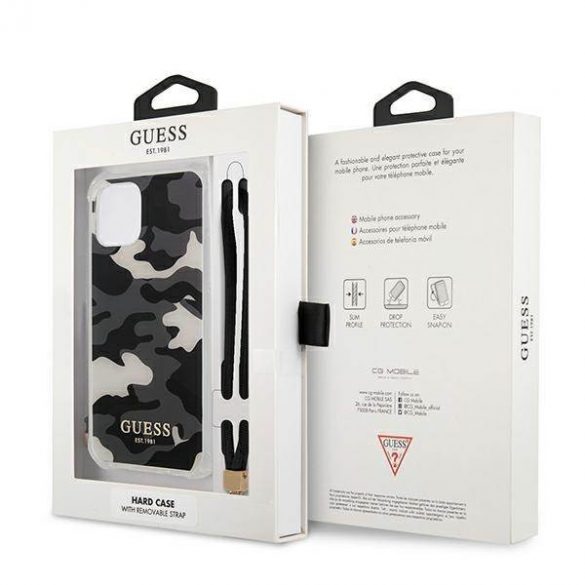 Guess GUHCP12LKSARBK Husă rigidă pentru iPhone 12 Pro Max 6,7" negru/czarny Husă Camo Collection