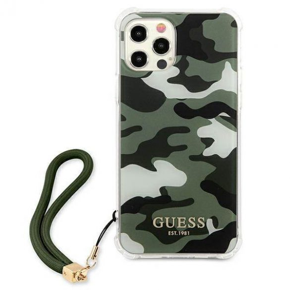 Guess GUHCP12MKSARKA iPhone 12/12 Pro 6,1" zielony/kaki hardcase Husă Camo Collection