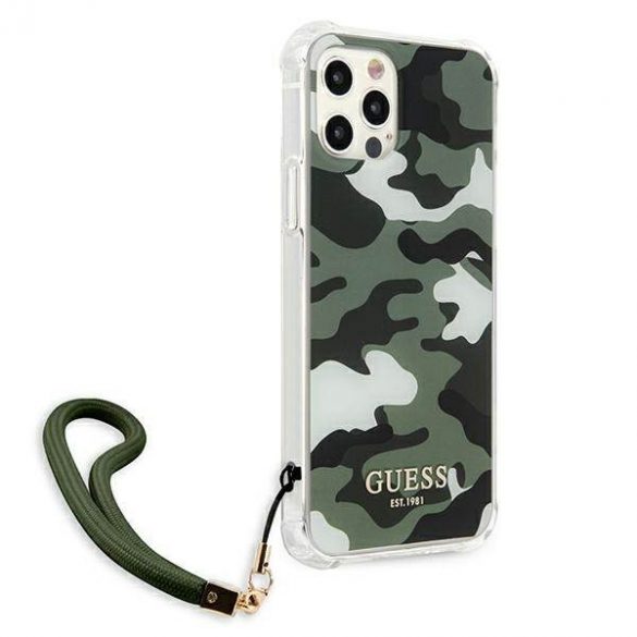 Husă rigidă Guess GUHCP12LKSARKA pentru iPhone 12 Pro Max 6,7" zielony/kaki Husă Camo Collection