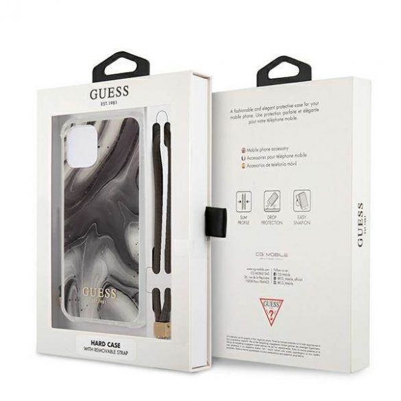 Guess GUHCP12SKSMAGR iPhone 12 mini 5,4" szary/gri carcasă rigidă Marble Collection