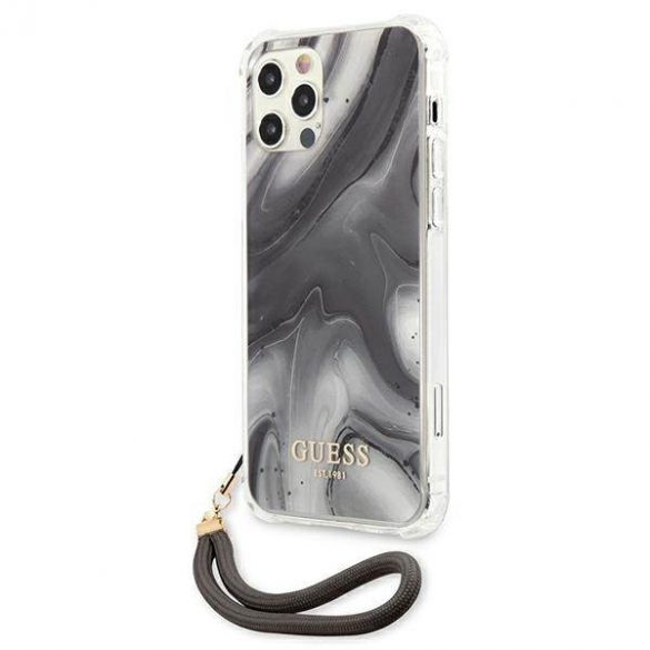 Guess GUHCP12MKSMAGR Husă rigidă pentru iPhone 12/12 Pro 6,1" szary/gri Husă Marble Collection