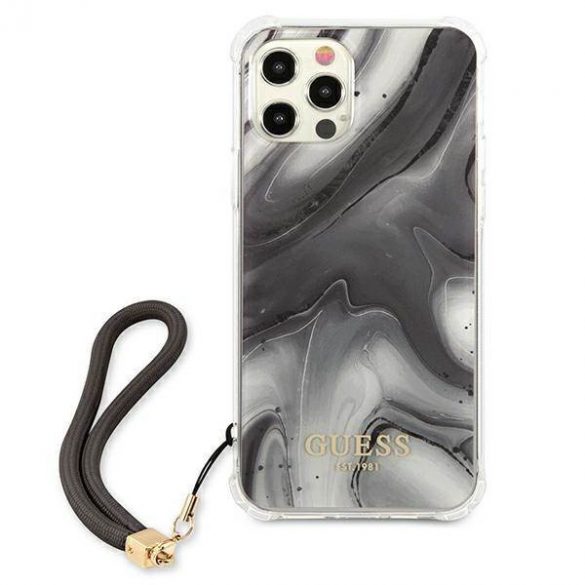 Guess GUHCP12MKSMAGR Husă rigidă pentru iPhone 12/12 Pro 6,1" szary/gri Husă Marble Collection