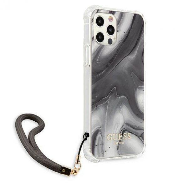 Guess GUHCP12MKSMAGR Husă rigidă pentru iPhone 12/12 Pro 6,1" szary/gri Husă Marble Collection