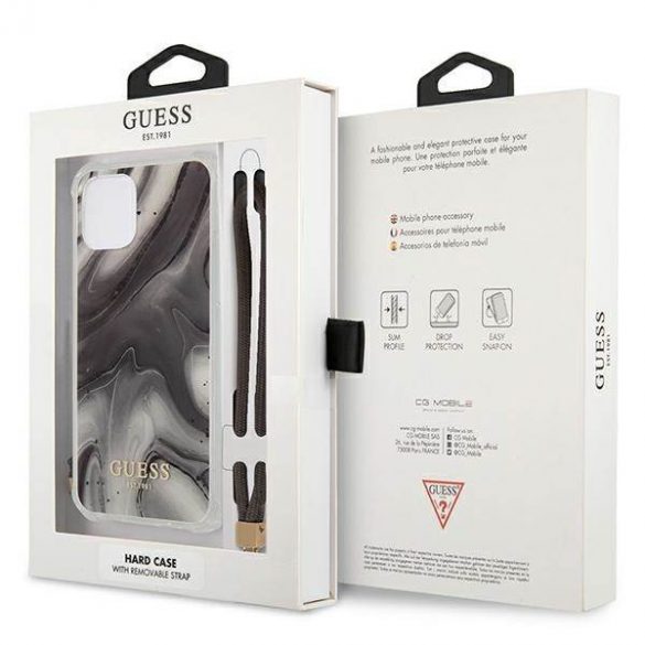 Guess GUHCP12MKSMAGR Husă rigidă pentru iPhone 12/12 Pro 6,1" szary/gri Husă Marble Collection