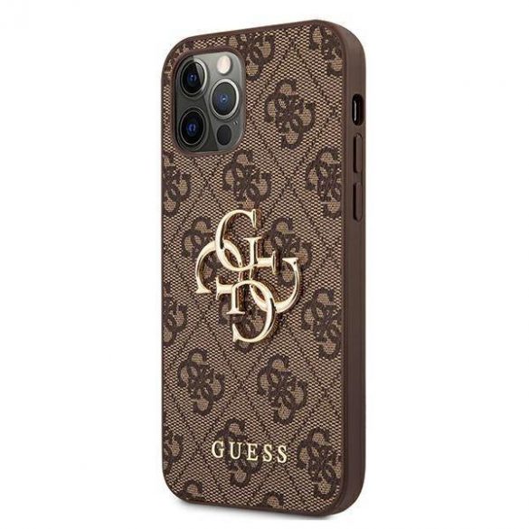 Guess GUHCP12M4GMGBR iPhone 12/12 Pro 6,1" maro/maro,Husă tare 4G Big Metal Logo