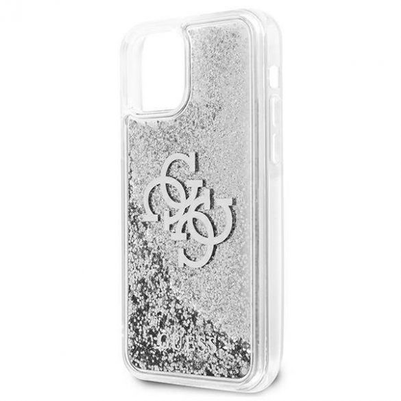 Guess GUHCP12LLG4GSI Carcasă rigidă 4G Big Liquid Glitter pentru iPhone 12 Pro Max 6,7" srebrny/argintiu