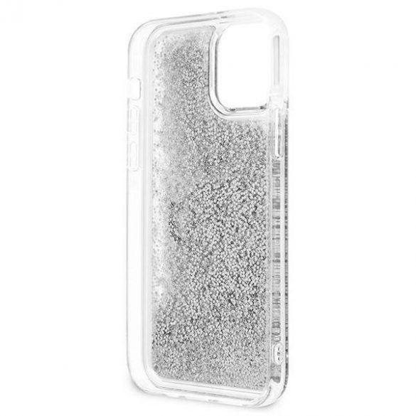 Guess GUHCP12LLG4GSI Carcasă rigidă 4G Big Liquid Glitter pentru iPhone 12 Pro Max 6,7" srebrny/argintiu