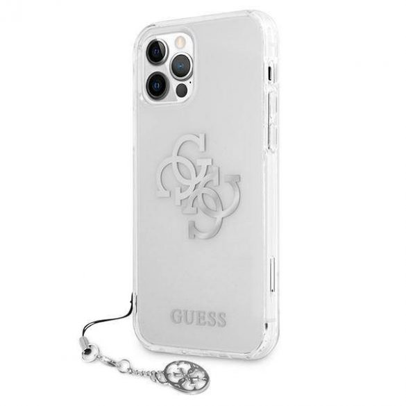 Guess GUHCP12LKS4GSI Carcasă rigidă transparentă pentru iPhone 12 Pro Max 6,7" 4G Silver Charms Collection