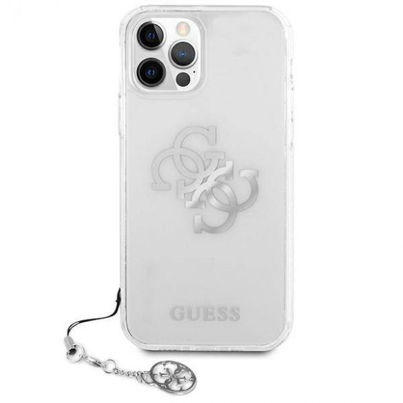 Guess GUHCP12LKS4GSI Carcasă rigidă transparentă pentru iPhone 12 Pro Max 6,7" 4G Silver Charms Collection