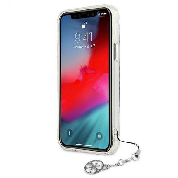 Guess GUHCP12LKS4GSI Carcasă rigidă transparentă pentru iPhone 12 Pro Max 6,7" 4G Silver Charms Collection