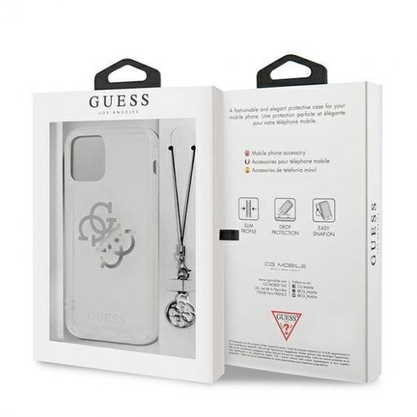 Guess GUHCP12LKS4GSI Carcasă rigidă transparentă pentru iPhone 12 Pro Max 6,7" 4G Silver Charms Collection