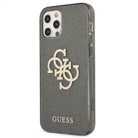 Guess GUHCP12LPCUGL4GBK iPhone 12 Pro Max 6,7" negru/negru husă greu Glitter 4G Big Logo husă