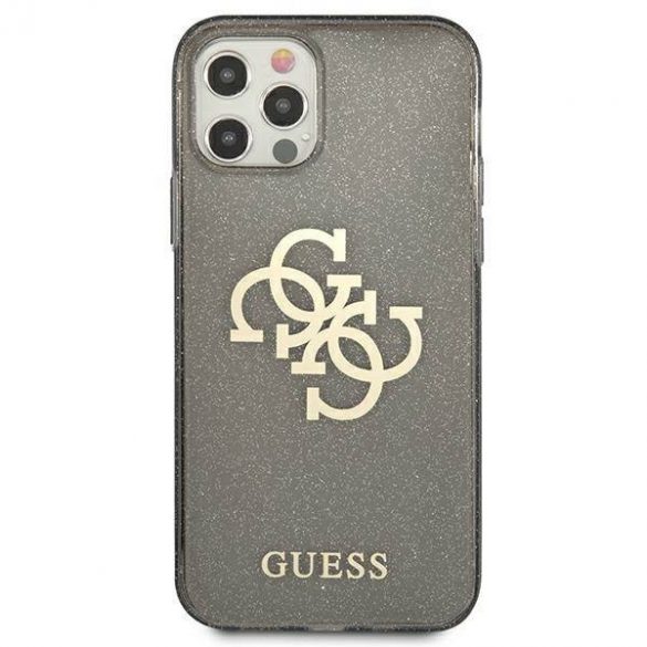 Guess GUHCP12LPCUGL4GBK iPhone 12 Pro Max 6,7" negru/negru husă greu Glitter 4G Big Logo husă