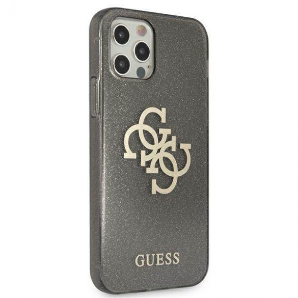 Guess GUHCP12LPCUGL4GBK iPhone 12 Pro Max 6,7" negru/negru husă greu Glitter 4G Big Logo husă