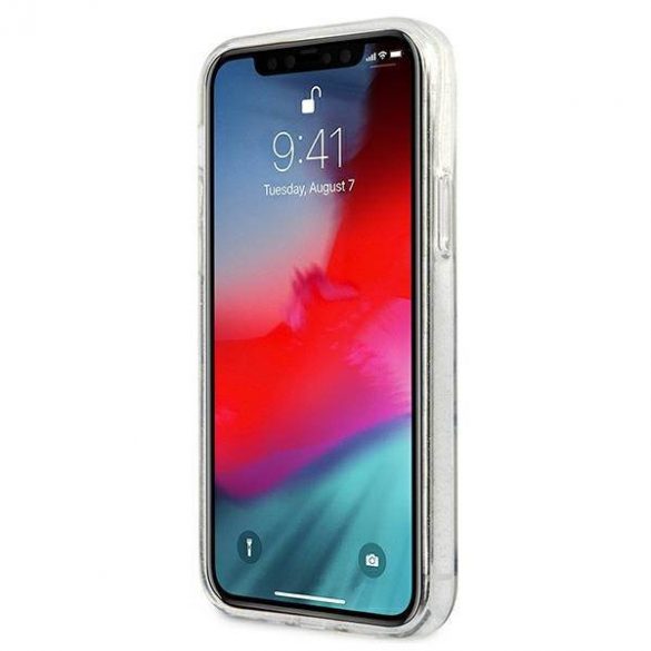 Guess GUHCP12LPCUGL4GTR Husă rigidă transparentă pentru iPhone 12 Pro Max 6,7" Husă cu sclipici 4G Big Logo