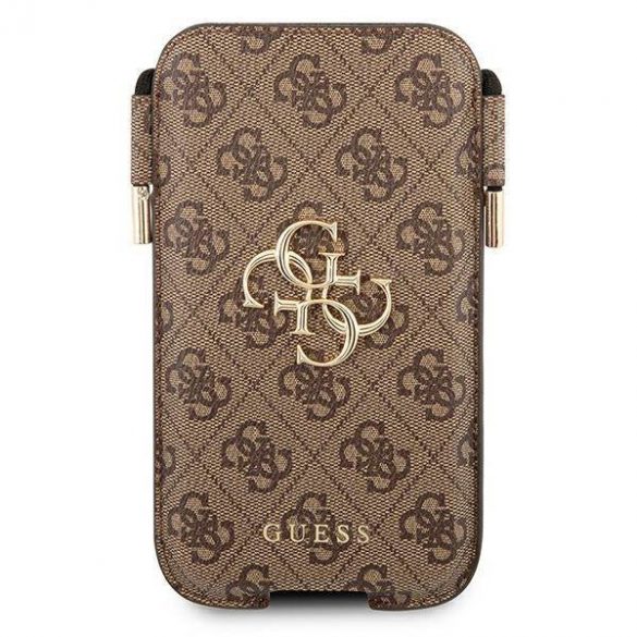 Guess Torebka pentru telefon GUHCP12M4GPSBR 6,1" brązowy/brown 4G Metal Logo