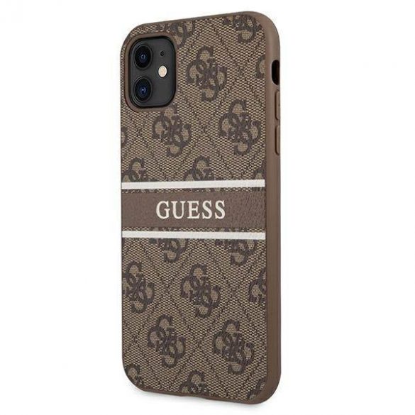 Guess GUHCN614GDBR Husă rigidă 4G Stripe pentru iPhone 11 6,1" / Xr brązowy/maro