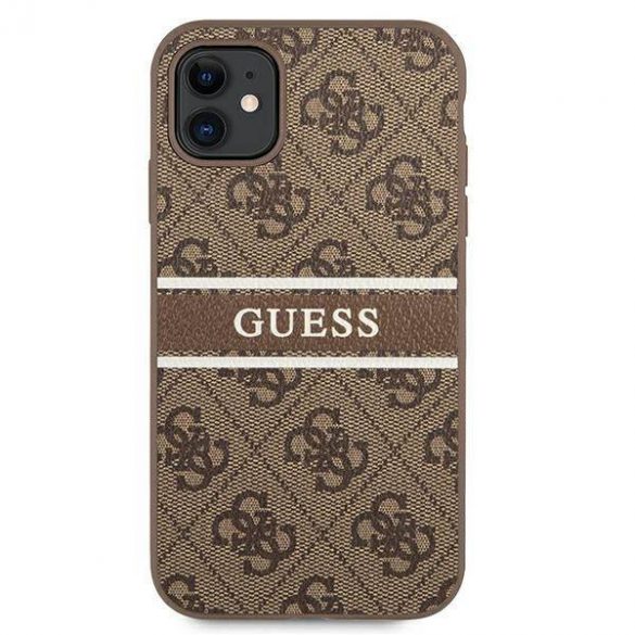 Guess GUHCN614GDBR Husă rigidă 4G Stripe pentru iPhone 11 6,1" / Xr brązowy/maro