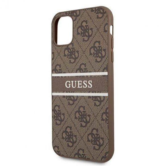 Guess GUHCN614GDBR Husă rigidă 4G Stripe pentru iPhone 11 6,1" / Xr brązowy/maro