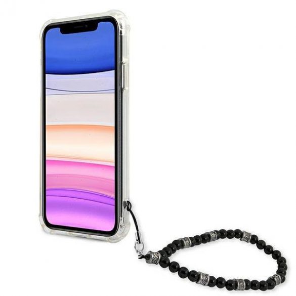 Guess GUHCN61KPSBK Carcasă rigidă transparentă pentru iPhone 11 6,1" / Xr Black Pearl